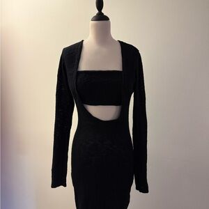 Naked Wardrobe Black Maxi Dress with Cut-Out